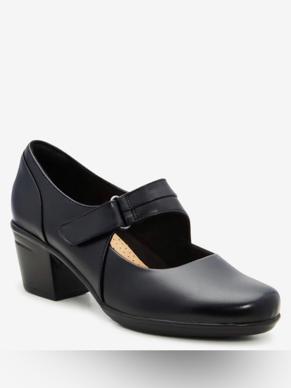 Clarks Women's Emslie Lulin Leather Wide Width Mary Jane Pump 6W